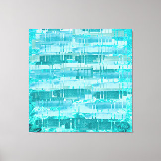 Impressão Em Tela Aqua Layered Ocean Abstract – Modern Turquoise 