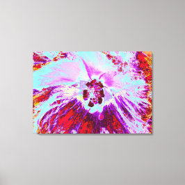 Impressão Em Tela Aqua tropical abstrato e flor de hibisco roxa