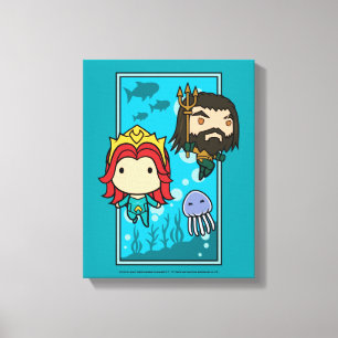 Impressão Em Tela Aquaman   Chibi Mera & gráfico submarino de
