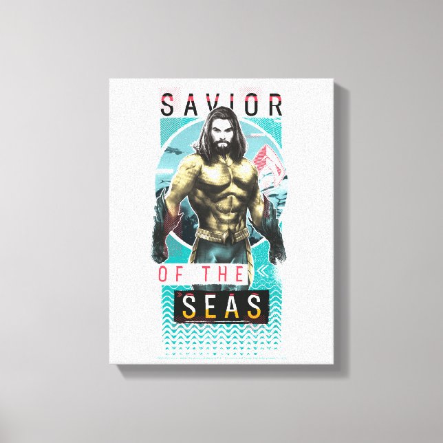 Impressão Em Tela Aquaman | "Salvador Dos Mares" — Gráfico Modernist (Frente)