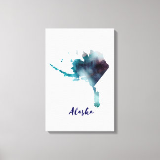Impressão Em Tela Aquarela Alasca Estados Unidos