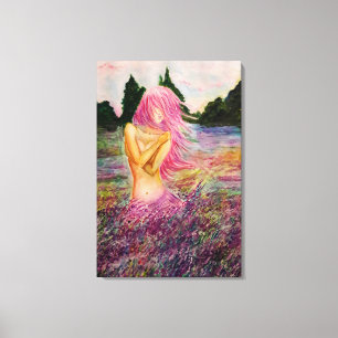 Impressão Em Tela Aquarela - Com Aroma Lavanda