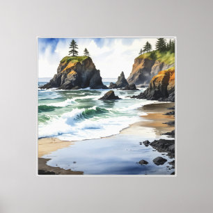 Impressão Em Tela Aquarela da Cabeça de Yaquina