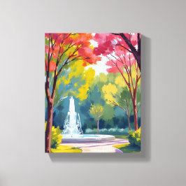 Impressão Em Tela Aquarela da Folhagem de Outono do Parque de Outono