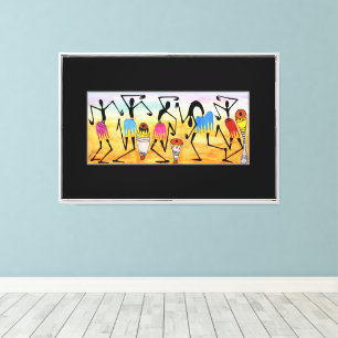 Impressão Em Tela Aquarela, dança do aquecimento cardíaco da arte af
