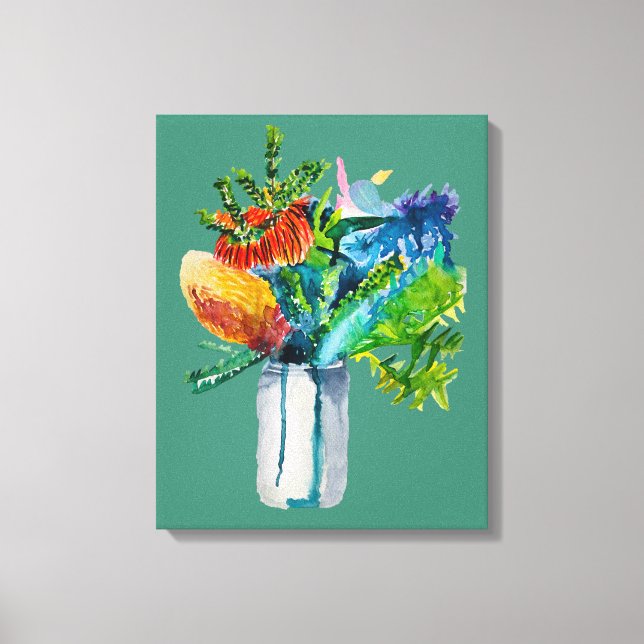 Impressão Em Tela Aquarela de flores australianas (Frente)