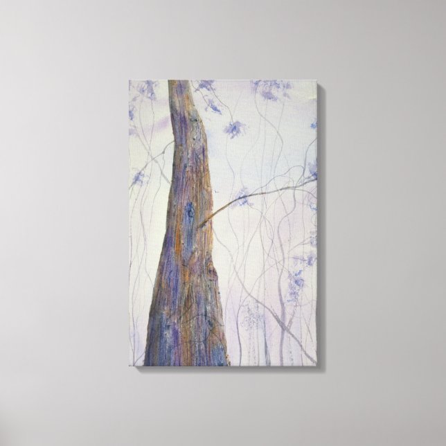 Impressão Em Tela Aquarela de Madeira Solitária (Frente)