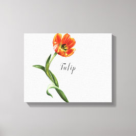 Impressão em tela aquarela de tulipa laranja