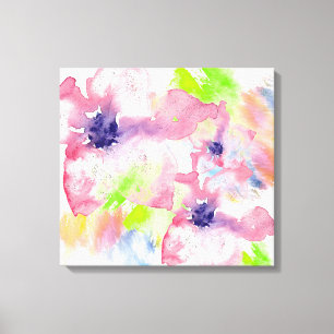 Impressão Em Tela Aquarela Floral