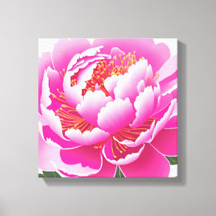 Impressão Em Tela Aquarela Floral Rosa