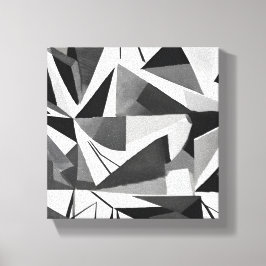 Impressão Em Tela Aquarela Preta e Branca Geométrica Moderna Abstrat
