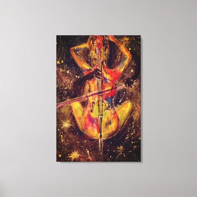 Impressão Em Tela Aquarela - Sonata do Espaço do Celo - Senhora com  (Frente)