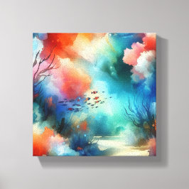 Impressão Em Tela aquarela subaquática