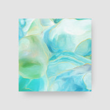Aquarela Turquesa Tropical Abstrata Pedra Preciosa