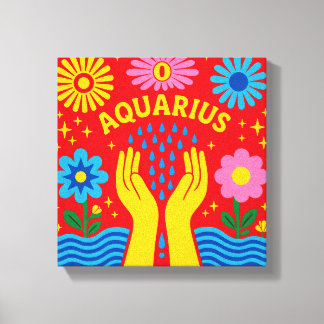 Impressão Em Tela Aquário Arte Zodiacal em Tela – Colorido A