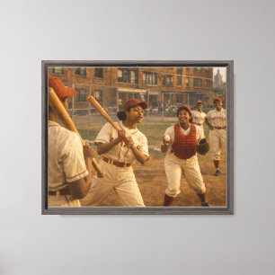 Impressão Em Tela Aquecimento do Jogo de Softbol
