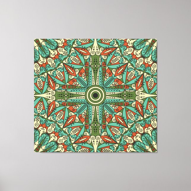 Impressão Em Tela Árabe étnico colorido: Ornamento venenoso (Frente)