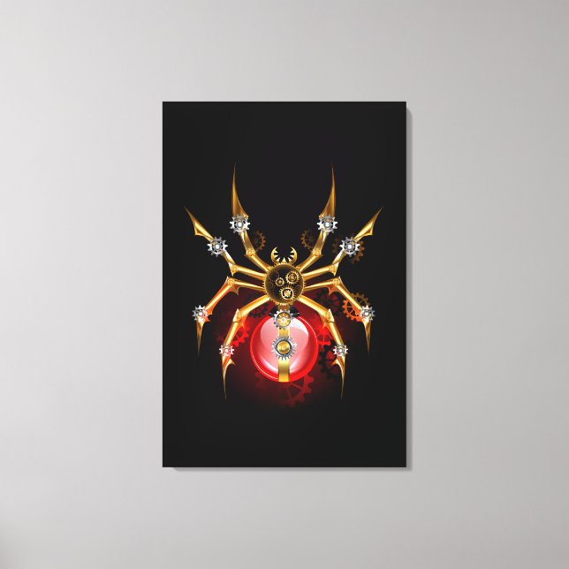 Impressão Em Tela Aranha-do-galo em preto (Frente)