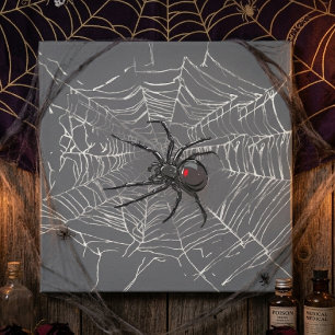 Impressão Em Tela Aranha-Viúva Negra E Arte De Desenho-Da-Aranha