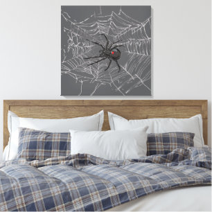 Impressão Em Tela Aranha-Viúva Negra E Arte De Desenho-Da-Aranha