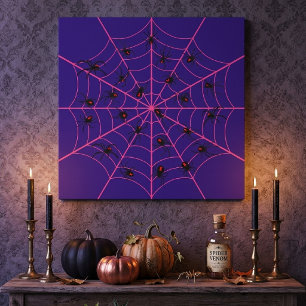 Impressão Em Tela Aranha Viúva Negra Rosa Arte de Teia de Aranha Pad
