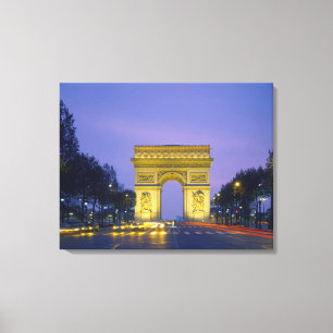 Impressão Em Tela Arc de Triomphe, Paris, França,