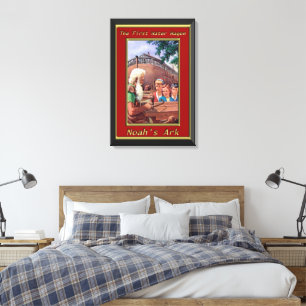 Impressão Em Tela Arca do ` s de Noah que constrói o quadro do