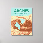 Impressão Em Tela Arches National Park Double Arch Vintage<br><div class="desc">Arche o trabalho de arte vetor design. O parque fica ao norte de Moab,  no estado de Utah. Bordado pelo Rio Colorado,  no sudeste,  é conhecido como o local de mais de 2.000 arcos naturais de arenito.</div>