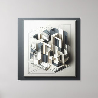 Impressão Em Tela Architectural Depth Matrix