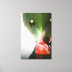 Impressão Em Tela Arco De Um Navio De Carga Vermelho E Verde  Long B