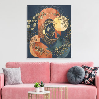 Impressão Em Tela Arco Dourado da Lua e do Sol Celestiais