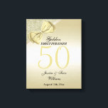 Impressão Em Tela Arco Dourado romântico e Casamento 50º Glitter<br><div class="desc">Linda e elegante Tela de Celebração de 50º Aniversário de Casamento. Com um arco de ouro romântico elegante com fita sobre um brilho de ouro brilhante e fundo de gradiente. Todo texto é totalmente personalizável para atender às suas necessidades. Se você quiser ajudar a personalizar seu produto ou quiser combinar...</div>
