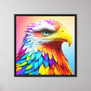 Impressão Em Tela Arco-Íris - Águia-Válida Colorido-65456