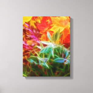 Impressão Em Tela Arco-íris das folhas de outono do Fractal