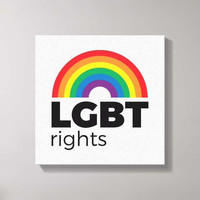 Impressão Em Tela Arco-Íris de Direitos LGBT (Frente)
