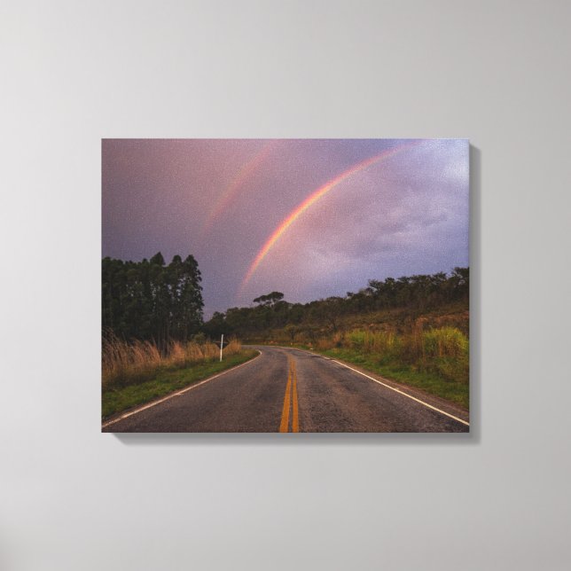 Impressão Em Tela Arco-Íris E Estrada (Frente)