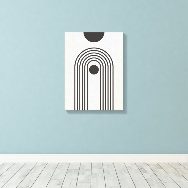 Impressão Em Tela Arco-íris e Sol, Arte Geométrica Abstrata Boho (Insitu(piso de madeira))