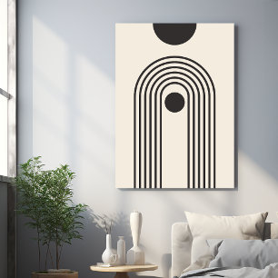 Impressão Em Tela Arco-íris e Sol, Arte Geométrica Abstrata Boho