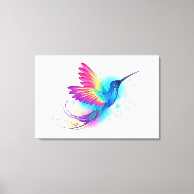 Impressão Em Tela Arco-Íris Exótico Hummingbird (Frente)
