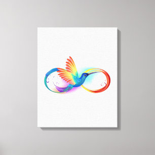 Impressão Em Tela Arco-íris Hummingbird com símbolo Infinito