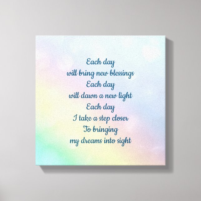 Impressão Em Tela Arco-íris pastel pálido Confirmação inspiracional (Frente)