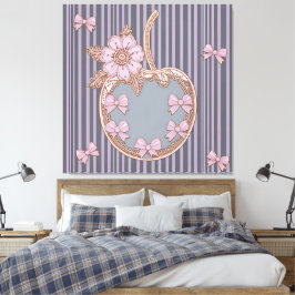 Impressão Em Tela Arco-íris Rosa e Floral Maçã Coquete