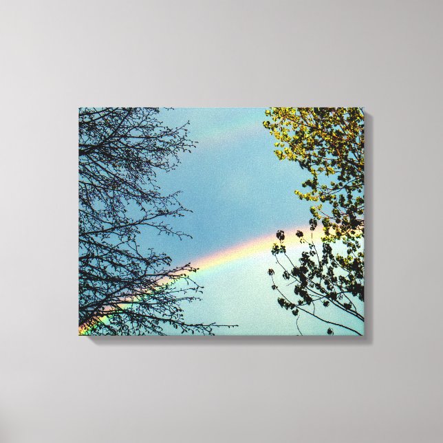 Impressão Em Tela Arco-íris Simples e Árvores 2 (Frente)