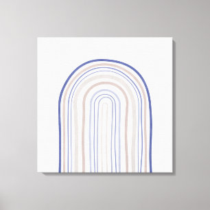 Impressão Em Tela Arcos de meio século - Azul e bege