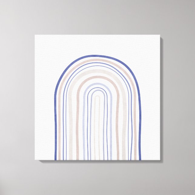 Impressão Em Tela Arcos de meio século - Azul e bege (Frente)