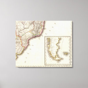 Impressão Em Tela Argentina e mapa gravado o Chile