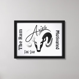 Impressão Em Tela Aries - Símbolo Zodiac e Símbolo Framboçado