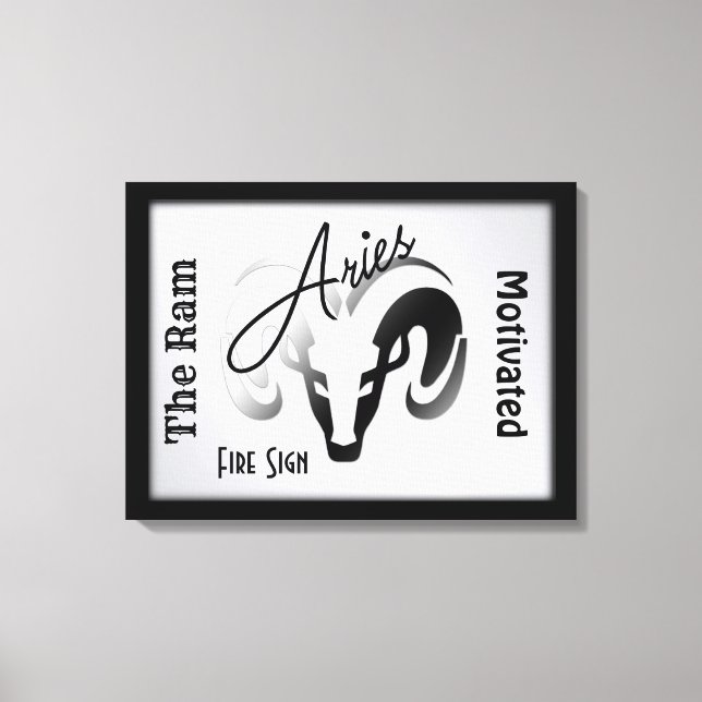 Impressão Em Tela Aries - Símbolo Zodiac e Símbolo Framboçado (Frente)