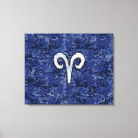 Aries Zodiac - Sinal no Marinho Blue Digital Camo