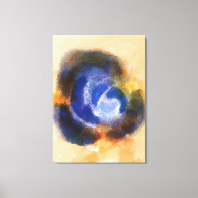 Impressão Em Tela "ARISING ROSA" | Pintura Da Flor Azul (Frente)